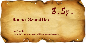Barna Szendike névjegykártya